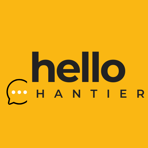 Logo HelloChantier noire sur fond jaune